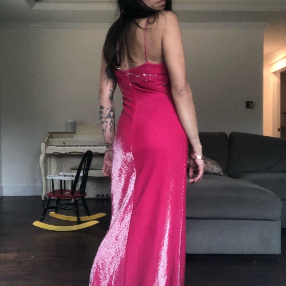 Vintage metallic pink gown